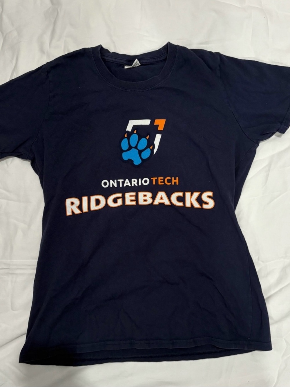 Ontario Tech Ridgebacks Navy Short Sleeve Logo Tee